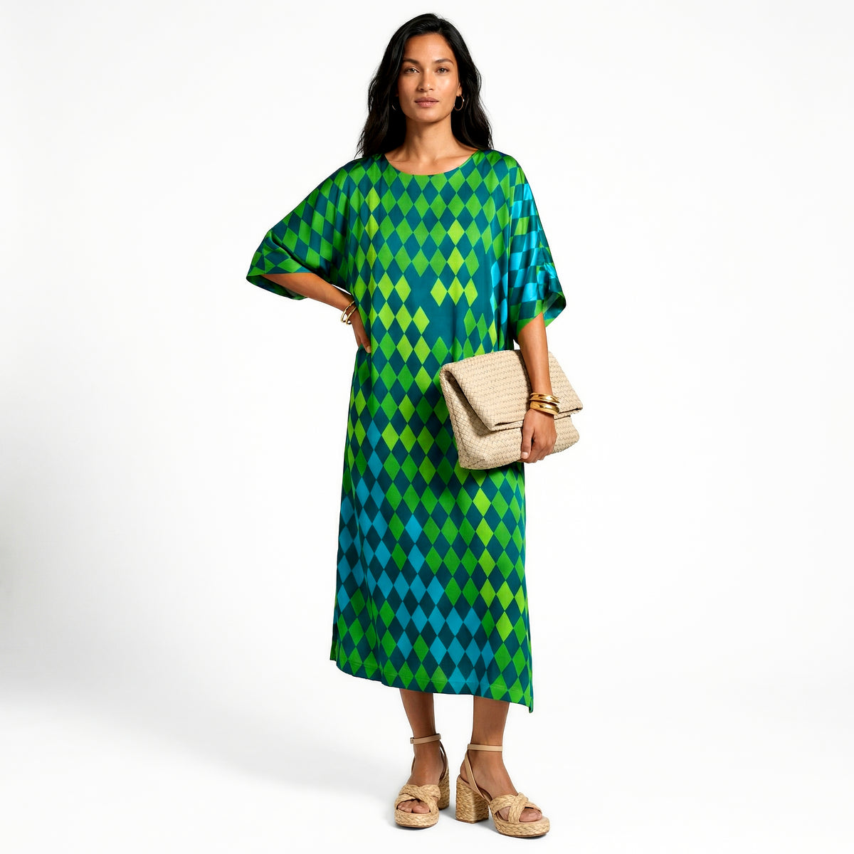 Vestido midi, MEDEA, verde