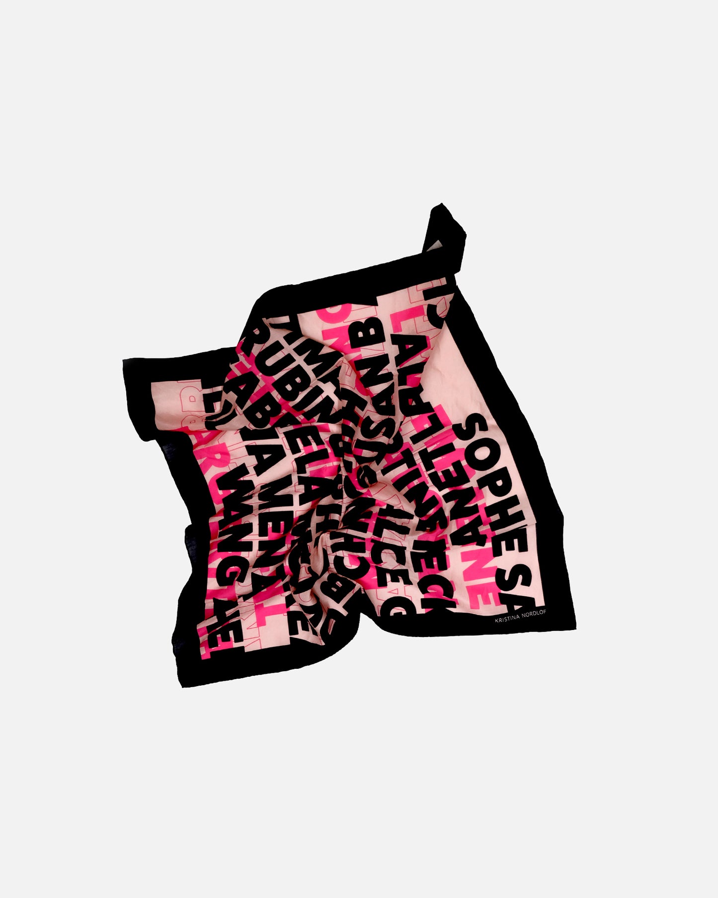 Scarf, JUDY - fuchsia/black