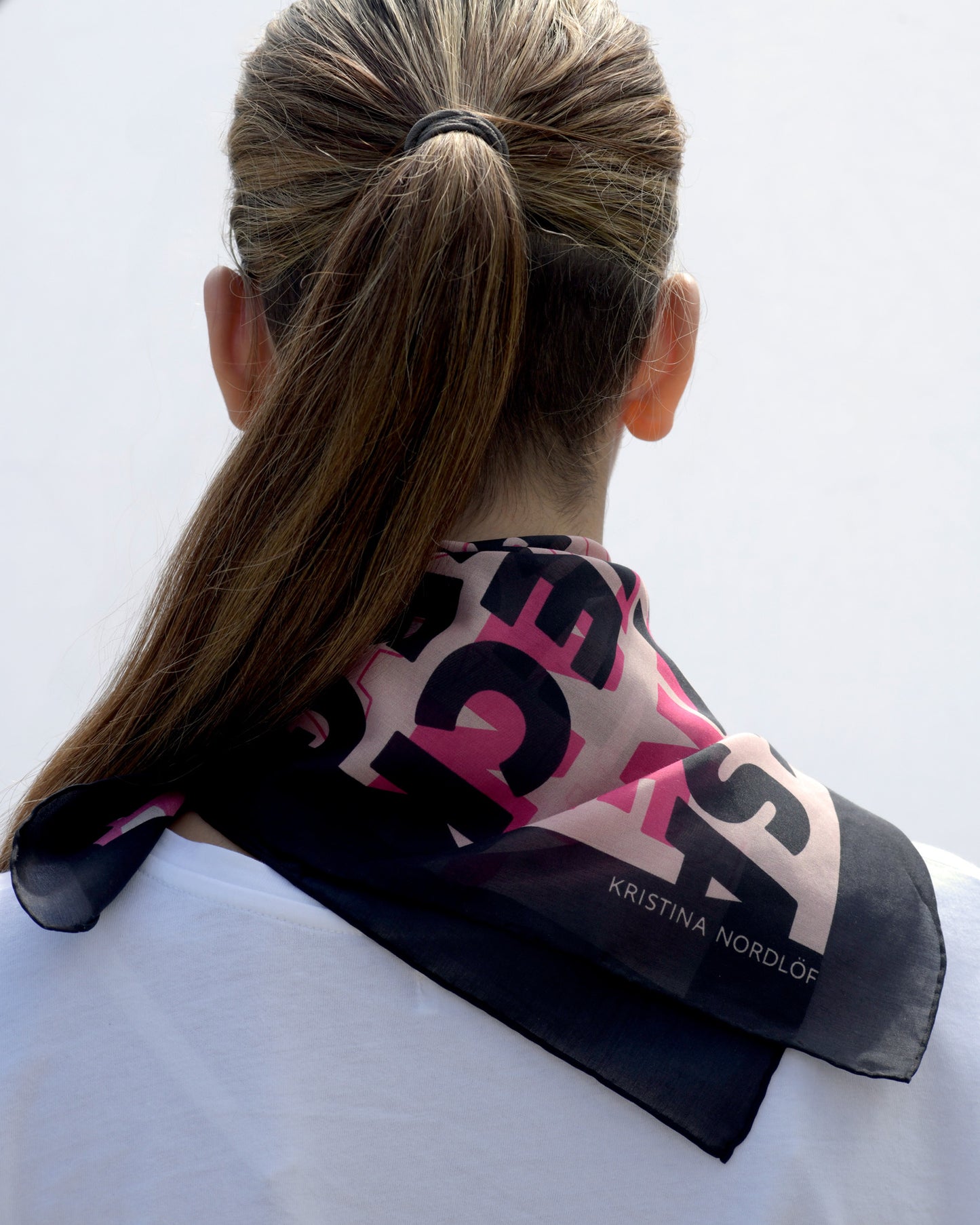 Scarf, JUDY - fuchsia/black