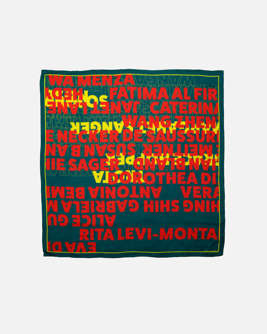 Scarf, JUDY - teal/flame red