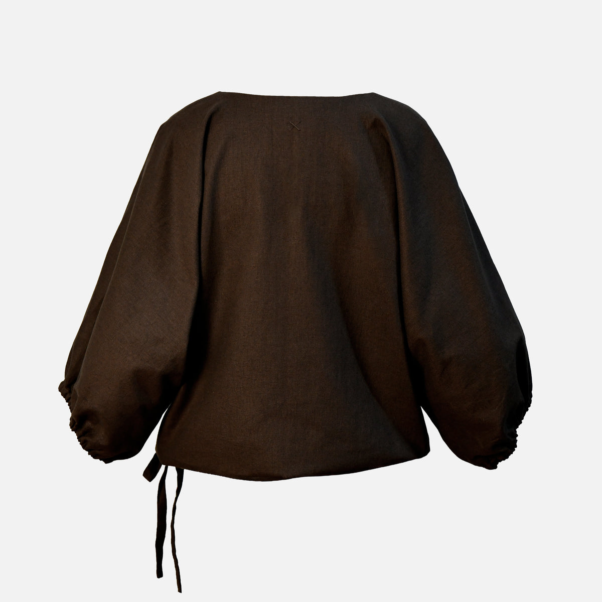 Blusa con escote pico - marrón oscuro