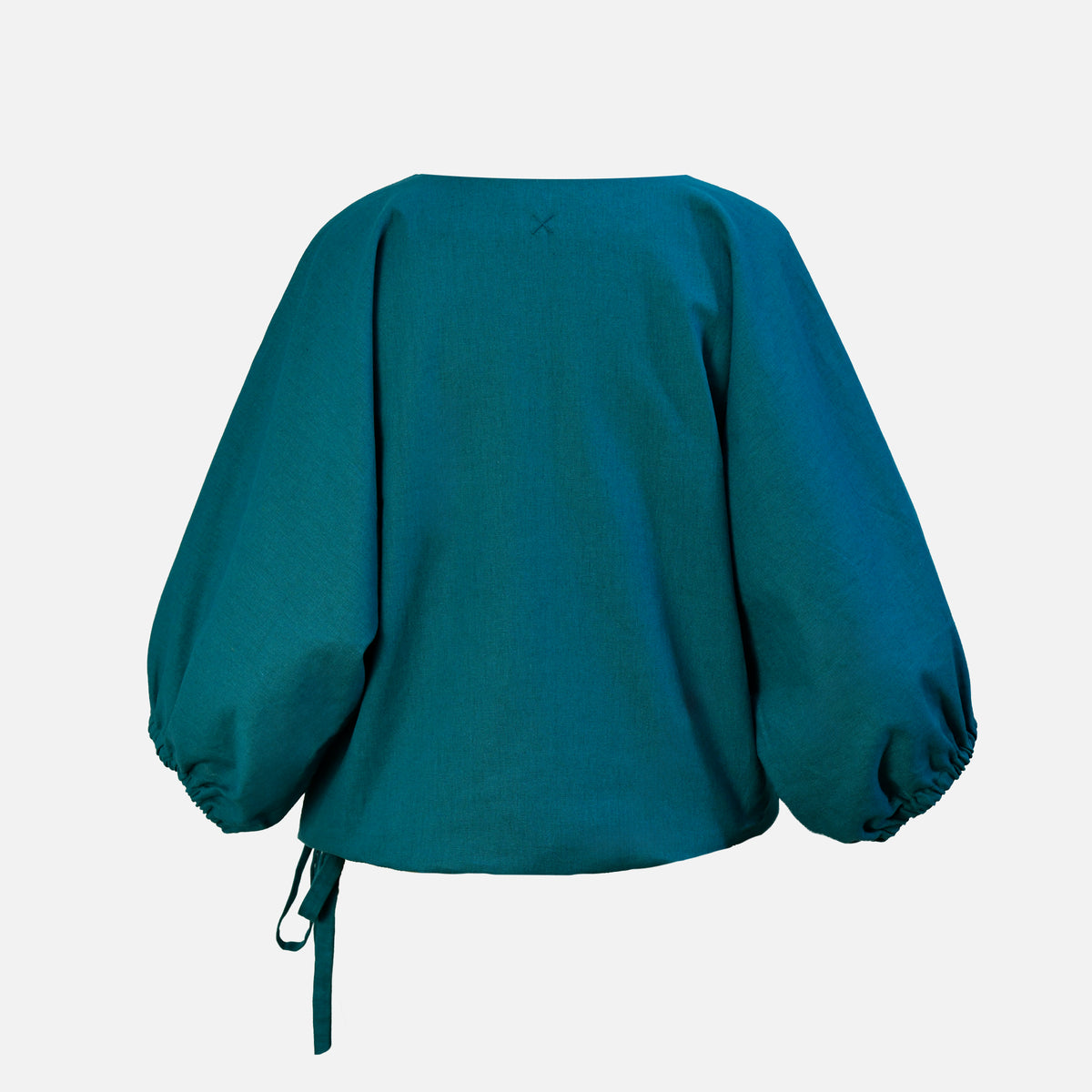 Blusa con escote pico - verde azulado
