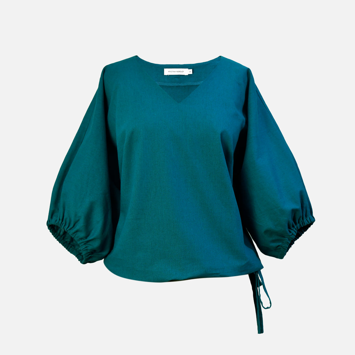 Blusa con escote pico - verde azulado