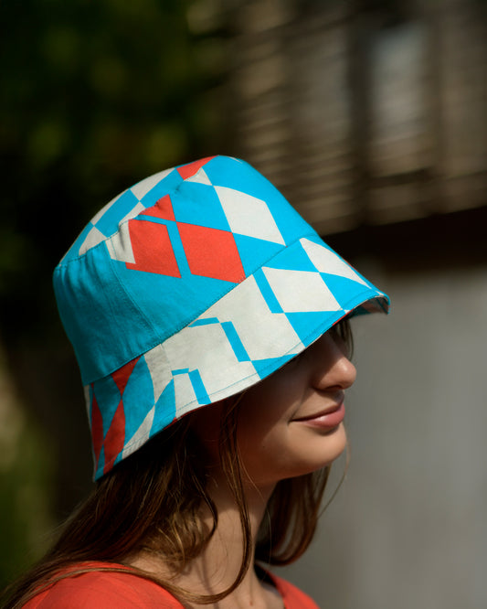 Bucket hat, DIAMONDS, turquoise