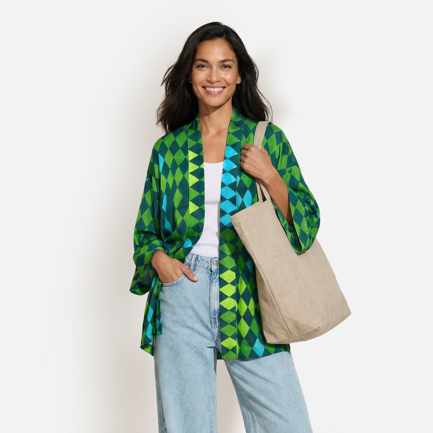 Kimono corto, MEDEA, verde