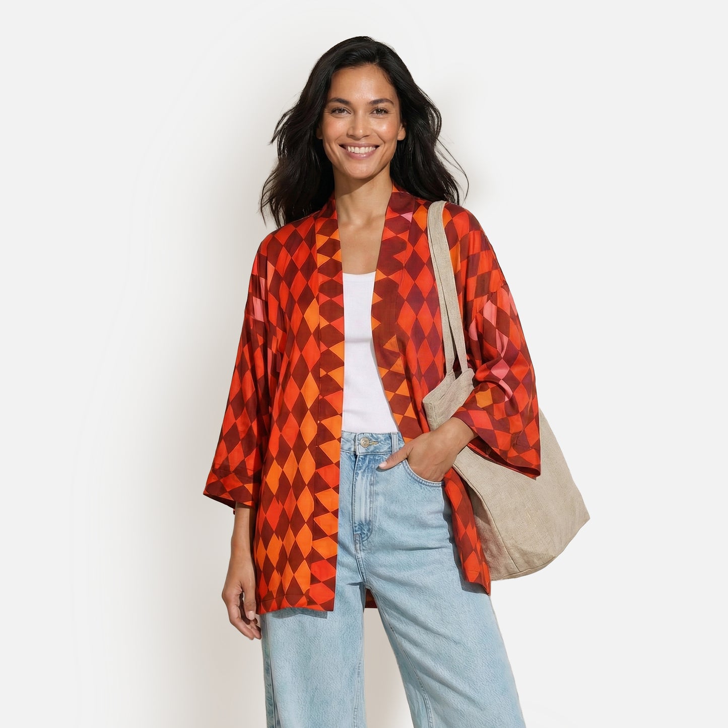 Kimono corto, MEDEA, rojo