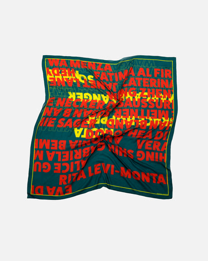 Scarf, JUDY - teal/flame red